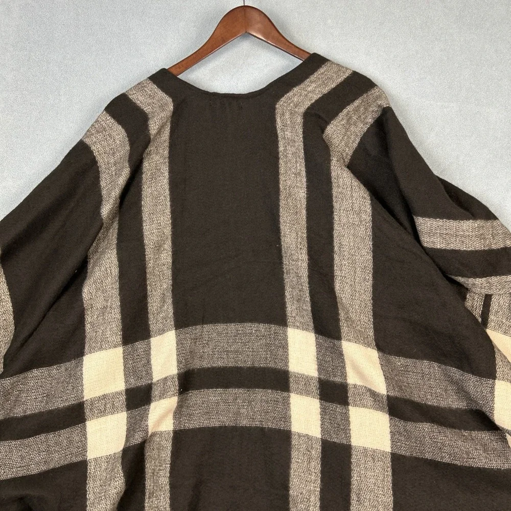 NWT Three Dots Womens Cashmere‎ Shawl Scarf Wool Wraparound Erin Plaid Luxury